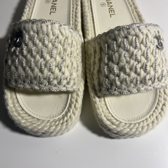 Braided knit chanel Mules ecru - Picture 5 of 12